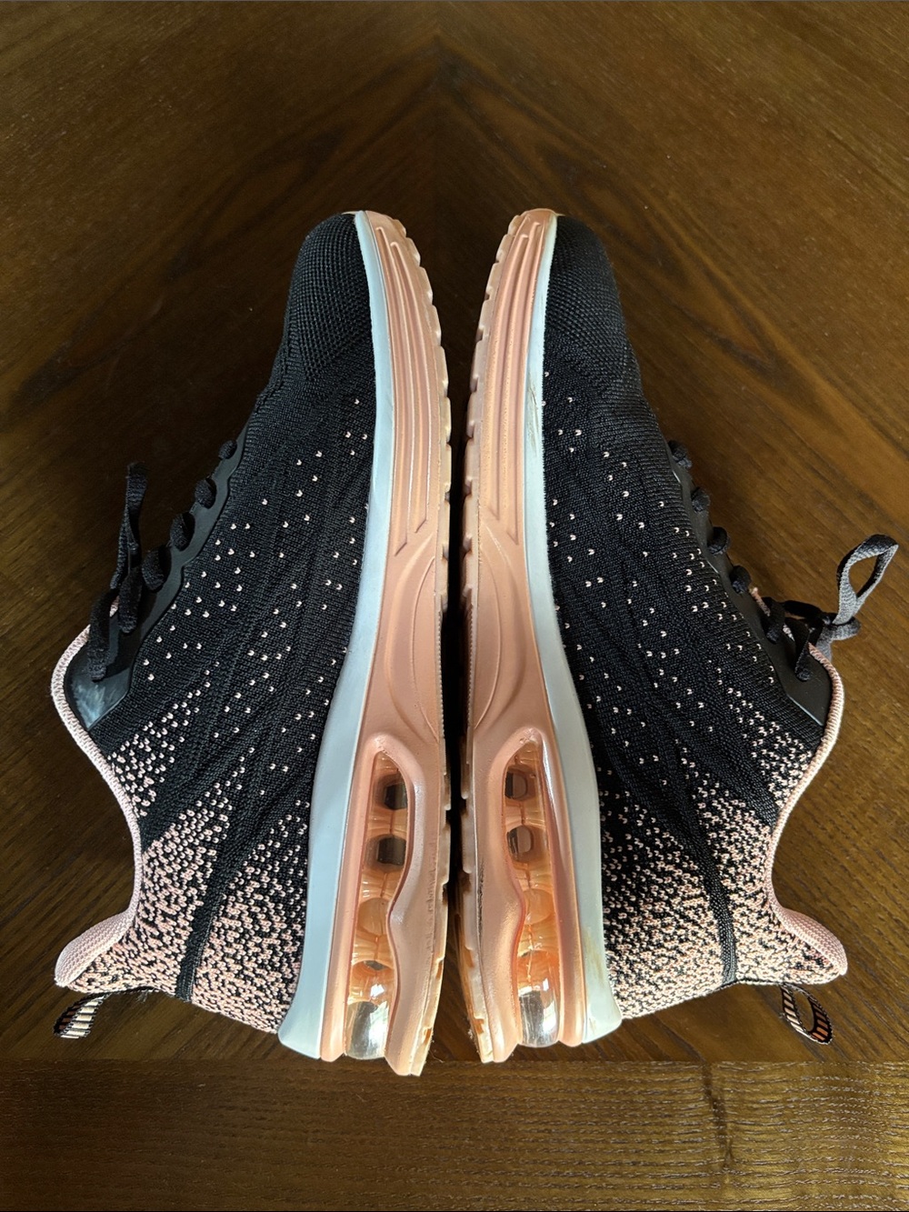 Black & Pink Air Cushion Running Sneakers Size 41(10.5) Athletic Walking Shoes